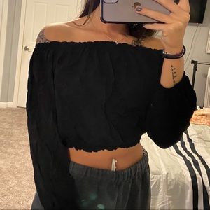 black off the shoulder top